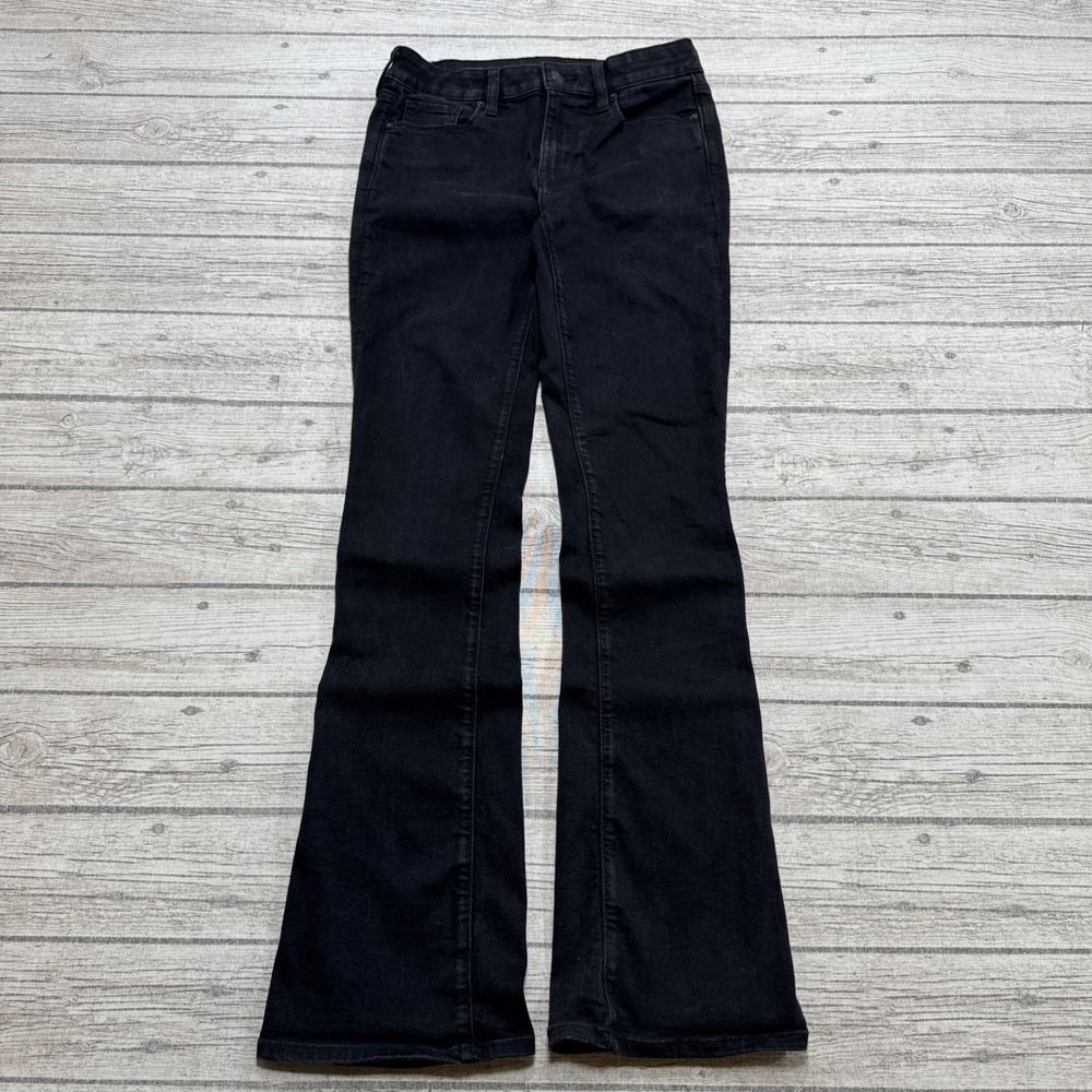 American Eagle Jeans Women's 4 Black Flare Denim Next Level Stretch Bell Bottoms